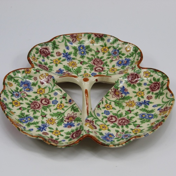 Vintage Dining Vintage Floral Japanese Ceramic Relish Dish Poshmark